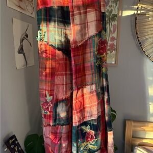 Free People Multicolor Patchwork Wide Leg Pants